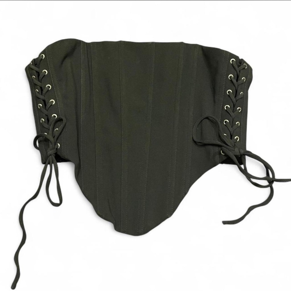 I.AM.GIA Black Lace-Up Corset Top